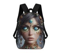 sinyumoney 3D Printed Earth Goddess Portrait Children's 17inch School Backpack for Kids High Capacity Travel Rucksacks Fashion Book Bags Kids School Bag