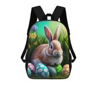 sinyumoney 3D Printed Easter Bunny with Eggs-2 School Bags Kids Backpacks Casual Fashion Backpacks Book Bags for Boys Elementary And Middle School Students 17inch