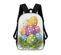 sinyumoney 3D Printed Easter Eggs Nest School Backpack Book 17inch Bags Fashion Backpacks Large Capacity Backpack Children Travel Rucksacks