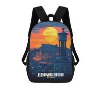 sinyumoney 3D Printed Edinburgh Scotland Cityscape at Sunset Children Backpacks Kids Cute School Backpack Outdoor Casual Daypack for Boys Middle School Students 17inch