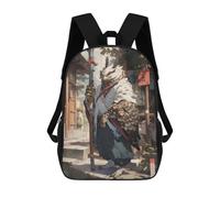 sinyumoney 3D Printed Edo Owl Sage School Bag Boys Girls Children's School Backpack Casual Fashion Backpack for in School Or Travel 17inch