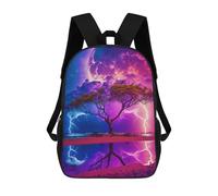 sinyumoney 3D Printed Electric Tree Reflections School Backpack for Kids Children's 17inch Backpacks Boy Girl Book Bags Kids School Bag