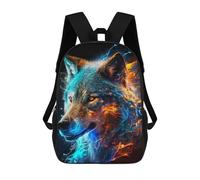 sinyumoney 3D Printed Electric Wolf Portrait -4 School Backpack With Big Pockets for Kids Children's Backpacks Boy Girl Book Bags Kids School Bag 17inch
