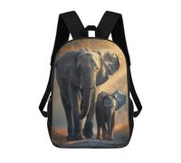 sinyumoney 3D Printed Elephant Animal Family School Bag Boys Girls Children's School Backpack Casual Fashion Backpack for in School Or Travel 17inch