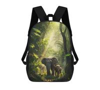 sinyumoney 3D Printed Elephant Jungle Journey School Backpack for Kids Children's 17inch Backpacks Boy Girl Book Bags Kids School Bag