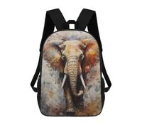 sinyumoney 3D Printed Elephant Walking in Paint School Bag Boys Girls Children's 17inch Backpack School Backpack Casual Fashion Backpack for in School Or Travel