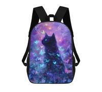 sinyumoney 3D Printed Enchanted Butterfly Cat Art Print School Backpack With Big Pockets for Kids Children's Backpacks Boy Girl Book Bags Kids School Bag 17inch