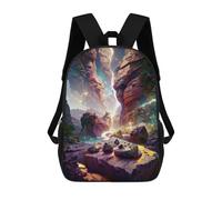 sinyumoney 3D Printed Enchanted Canyon Glow -1 School Backpack With Big Pockets for Kids, Children's Backpacks Book Bags Kids School Bag 17inch