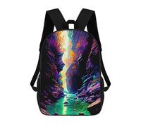 sinyumoney 3D Printed Enchanted Canyon Glow School Backpack With Big Pockets for Kids, Children's Backpacks Book Bags Kids School Bag 17inch