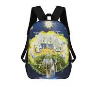 sinyumoney 3D Printed Enchanted Castle in The Sky School Backpack With Big Pockets for Kids Children's Backpacks Boy Girl Book Bags Kids School Bag 17inch