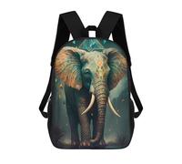 sinyumoney 3D Printed Enchanted Elephant Majesty School Bags Kids Backpacks Casual Fashion Backpacks Book Bags for Boys Elementary And Middle School Students 17inch