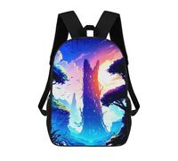 sinyumoney 3D Printed Enchanted Forest at Sunset Children's School Backpack for Kids High Capacity Travel Rucksacks Fashion Book Bags Kids School Bag Back Pack 17inch