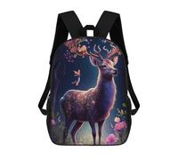 sinyumoney 3D Printed Enchanted Forest Deer -7 School Backpack With Big Pockets for Kids Children's Backpacks Boy Girl Book Bags Kids School Bag 17inch