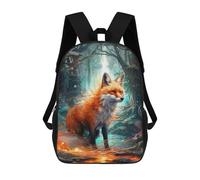 sinyumoney 3D Printed Enchanted Forest Fox -4 School Backpack With Big Pockets for Kids Children's Backpacks Boy Girl Book Bags Kids School Bag 17inch