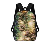 sinyumoney 3D Printed Enchanted Forest Glow-8 School Backpack With Big Pockets for Kids, Children's Backpacks Book Bags Kids School Bag 17inch