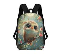 sinyumoney 3D Printed Enchanted Forest Owl -1 Children School Backpack Fashion Rucksack Casual Travel 17inch Backpacks Large Capacity Daypack for Boys Girls