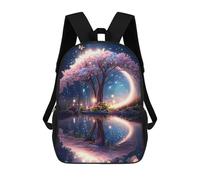 sinyumoney 3D Printed Enchanted Forest Reflections Children's School Backpack for Kids High Capacity Travel Rucksacks Fashion Book Bags Kids School Bag Back Pack 17inch