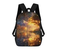 sinyumoney 3D Printed Enchanted Forest Reflections School Backpack Book 17inch Bags Fashion Backpacks Large Capacity Backpack Children Travel Rucksacks