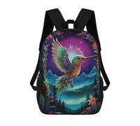 sinyumoney 3D Printed Enchanted Hummingbird Flight -2 School Backpack With Big Pockets for Kids, Children's Backpacks Book Bags Kids School Bag 17inch