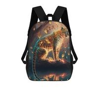 sinyumoney 3D Printed Enchanted Leopard in Autumn Children's School Backpack for Kids High Capacity Travel Rucksacks Fashion Book Bags Kids School Bag Back Pack 17inch