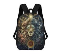 sinyumoney 3D Printed Enchanted Lion Portrait -8 Children's School Backpack for Kids High Capacity Travel Rucksacks Fashion Book Bags Kids School Bag Back Pack 17inch