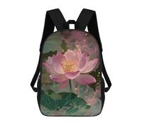 sinyumoney 3D Printed Enchanted Lotus Bloom School Backpack for Kids Children's 17inch Backpacks Boy Girl Book Bags Kids School Bag