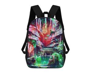 sinyumoney 3D Printed Enchanted Luminous Cave School Backpack With Big Pockets for Kids Children's Backpacks Boy Girl Book Bags Kids School Bag 17inch