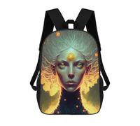 sinyumoney 3D Printed Enchanted Mystic Portrait -2 School Bag Boys Girls Children's School Backpack Casual Fashion Backpack for in School Or Travel 17inch