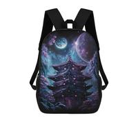sinyumoney 3D Printed Enchanted Pagoda Night Sky -4 Children's School Backpack for Kids High Capacity Travel Rucksacks Fashion Book Bags Kids School Bag Back Pack 17inch