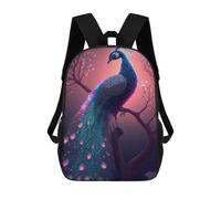 sinyumoney 3D Printed Enchanted Peacock Fantasy-1 Children Backpacks Kids Cute School Backpack Outdoor Casual Daypack for Boys Middle School Students 17inch