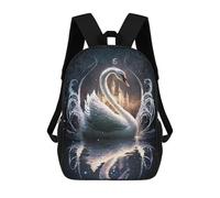 sinyumoney 3D Printed Enchanted Swan Castle Reflections School Backpack for Kids Children's 17inch Backpacks Boy Girl Book Bags Kids School Bag