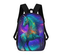 sinyumoney 3D Printed Enchanted Unicorn Sky Children's School Backpack for Kids High Capacity Travel Rucksacks Fashion Book Bags Kids School Bag Back Pack 17inch