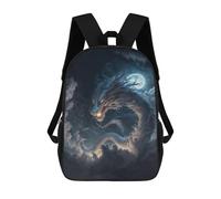 sinyumoney 3D Printed Epic Fantasy Dragon Art Print Children School Backpack Fashion Rucksack Casual Travel 17inch Backpacks Large Capacity Daypack for Boys Girls