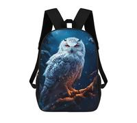 sinyumoney 3D Printed Epic Snowy Snow Owl Children's 17inch School Backpack for Kids High Capacity Travel Rucksacks Fashion Book Bags Kids School Bag