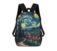 sinyumoney 3D Printed Expressionist The Starry Night - Bold Contemporary Art Reinterpretation School Book Bags Fashion Kids Large Capacity Backpack Children School Bag Travel Rucksacks 17inch