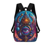 sinyumoney 3D Printed Eye Mandala School Backpack With Big Pockets for Kids, Children's Backpacks Book Bags Kids School Bag 17inch