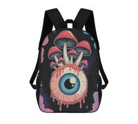 sinyumoney 3D Printed Eye with Mushrooms School Bags Kids Backpacks Casual Fashion Backpacks Book Bags for Boys Elementary And Middle School Students 17inch