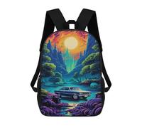 sinyumoney 3D Printed Fantasy Car Journey School Backpack Book 17inch Bags Fashion Backpacks Large Capacity Backpack Children Travel Rucksacks