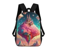 sinyumoney 3D Printed Fantasy Cloud Castle Sky School Book Bags Fashion Kids Large Capacity Backpack Children School Bag Travel Rucksacks 17inch