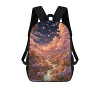 sinyumoney 3D Printed Fantasy Cloud City with Balloons School Backpack Book 17inch Bags Fashion Backpacks Large Capacity Backpack Children Travel Rucksacks