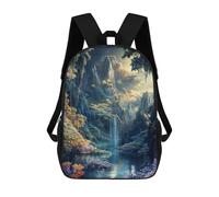 sinyumoney 3D Printed Fantasy Dream Waterfall Children's 17inch School Backpack for Kids High Capacity Travel Rucksacks Fashion Book Bags Kids School Bag