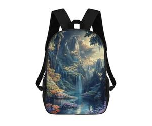 sinyumoney 3D Printed Fantasy Dream Waterfall Children's 17inch School Backpack for Kids High Capacity Travel Rucksacks Fashion Book Bags Kids School Bag