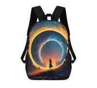 sinyumoney 3D Printed Fantasy Galaxy Landscape Children's 17inch School Backpack for Kids High Capacity Travel Rucksacks Fashion Book Bags Kids School Bag