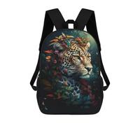 sinyumoney 3D Printed Fantasy Magic Leopard Children's 17inch School Backpack for Kids High Capacity Travel Rucksacks Fashion Book Bags Kids School Bag