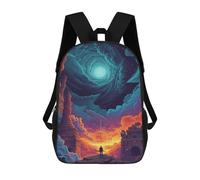 sinyumoney 3D Printed Fantasy Portal to Another World Children's 17inch School Backpack for Kids High Capacity Travel Rucksacks Fashion Book Bags Kids School Bag