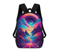 sinyumoney 3D Printed Fantasy Road to Castle School Backpack With Big Pockets for Kids Children's Backpacks Boy Girl Book Bags Kids School Bag 17inch