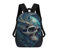 sinyumoney 3D Printed Fantasy Skull Artwork School Backpack With Big Pockets for Kids Children's Backpacks Boy Girl Book Bags Kids School Bag 17inch