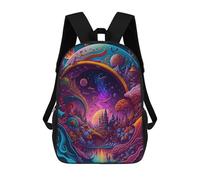 sinyumoney 3D Printed Fantasy World with Castle And River School Backpack With Big Pockets for Kids, Children's Backpacks Book Bags Kids School Bag 17inch