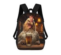 sinyumoney 3D Printed Feathered Cheers Children Backpacks Kids Cute School Backpack Outdoor Casual Daypack for Boys Middle School Students 17inch