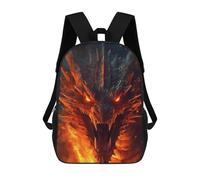 sinyumoney 3D Printed Fiery Dragon Portrait -1 Children's School Backpack for Kids High Capacity Travel Rucksacks Fashion Book Bags Kids School Bag Back Pack 17inch